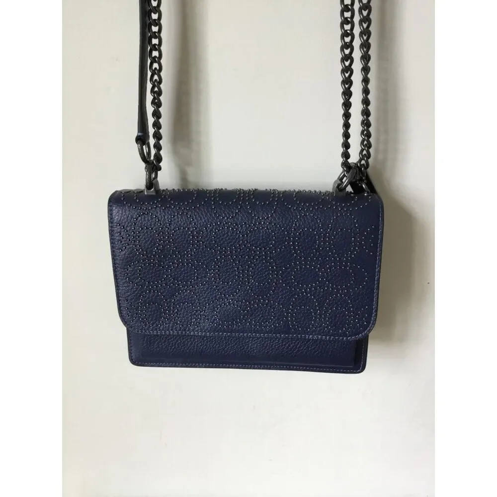 Coach Klare Crossbody in True Navy Pebble Leather w/Signature Studded Rivets